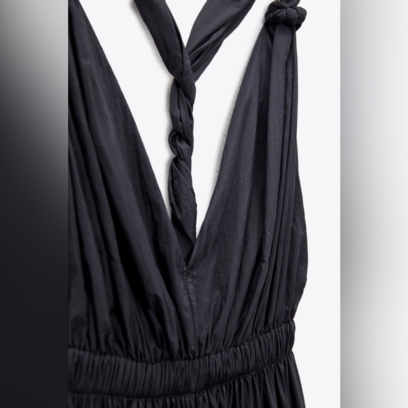 🆕ZARA LONG NYLON DRESS | NAVY BLUE - Picture 11 of 12